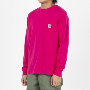 Carhartt WIP men’s long sleeve cotton pocket tee - Pink